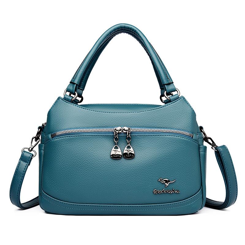 Middle-aged mother-in-law and women's bag 2025 new women's soft leather mother bag temperament broadband shoulder casual versatile messenger bag