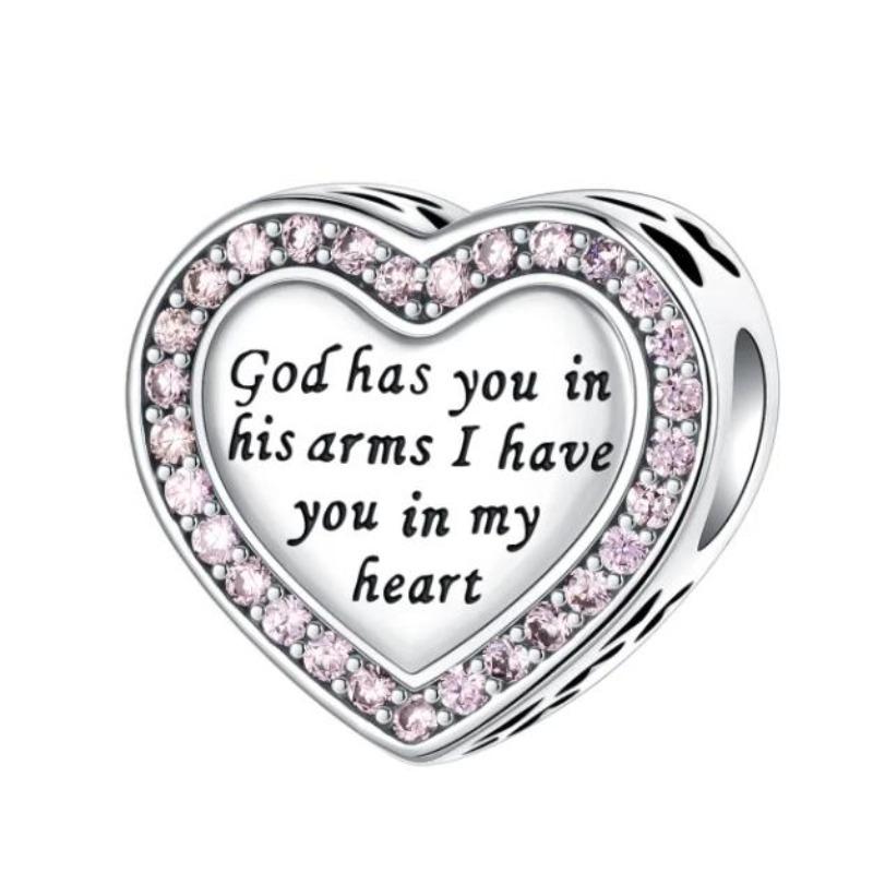 New Heart-Shaped Charms Copper Flower Forever Love Beads Fit Original Bracelets Necklace For Women Diy Jewelry Gift