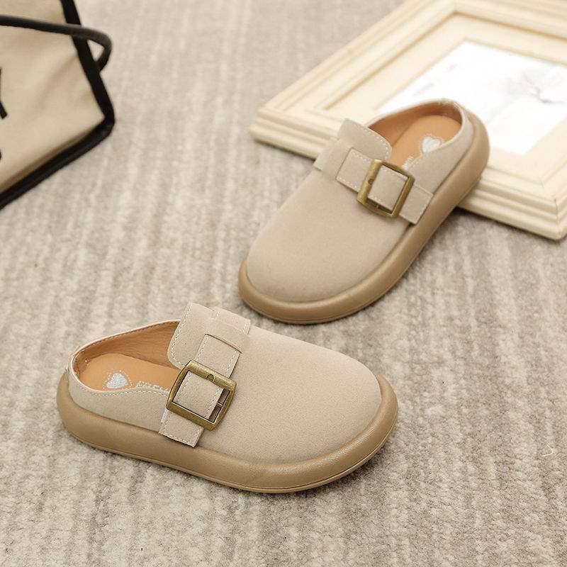 

Детские Birkenstocks осенние полутапочки 2025 зима новые девочки хлопок моп вельвет теплые мальчики хлебные туфли 30 inner length about 17.8 бежевый