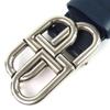 Excellent BALENCIAGA belt BB logo metal buckle leather Navy leather mens 570370 Used