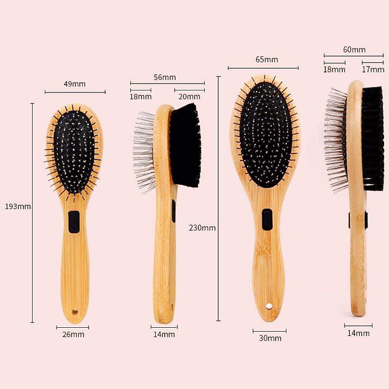 Dog Comb Double-sided Dogs Brush Bamboo Dog Grooming Brush Pet Hair Remover Massage Combs for Cat Hair Knot Cleaning Brushes