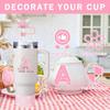 8 Pezzi Accessori per Tazza per Stanley Cup 30oz 40oz Include Coperchio Tappo Cannuccia a Farfalla Piedino in Silicone Maniglia Ciondolo Adesivo con Iniziali