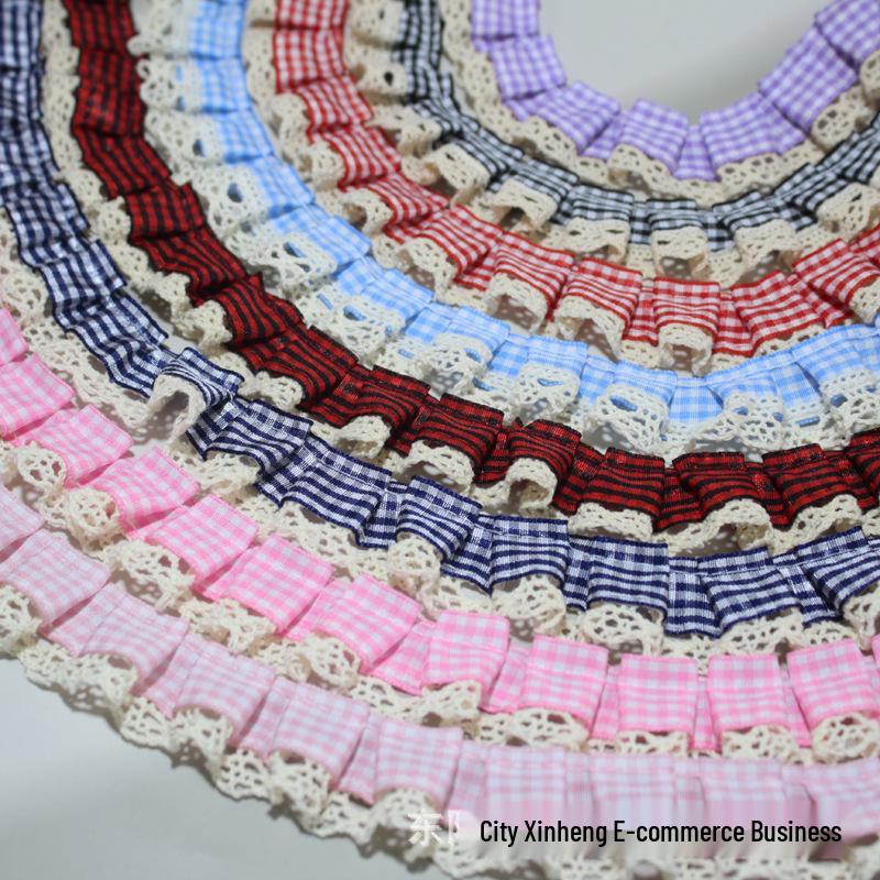 

2.5cm Pleated Lace Trim for DIY Clothing, Curtain, and Bag Accessories фиолетовый