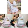 Süßer Hello Kitty Cartoon Rucksack für die Schule Mit Nylon-Aufbewahrung und Herz-Details Für Teenager und Mädchen