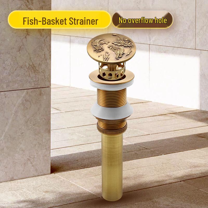 Stainless Steel Pop-up Sink Drain with Strainer Basket