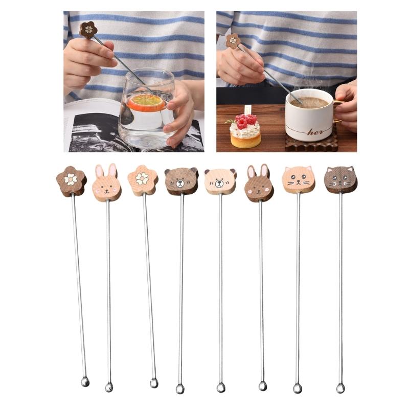 5Pcs Coffee Mixing Stick with Long Handle Elegant Cocktails Stir Stick for Home Use Practical Milk Powder Stirring Rod