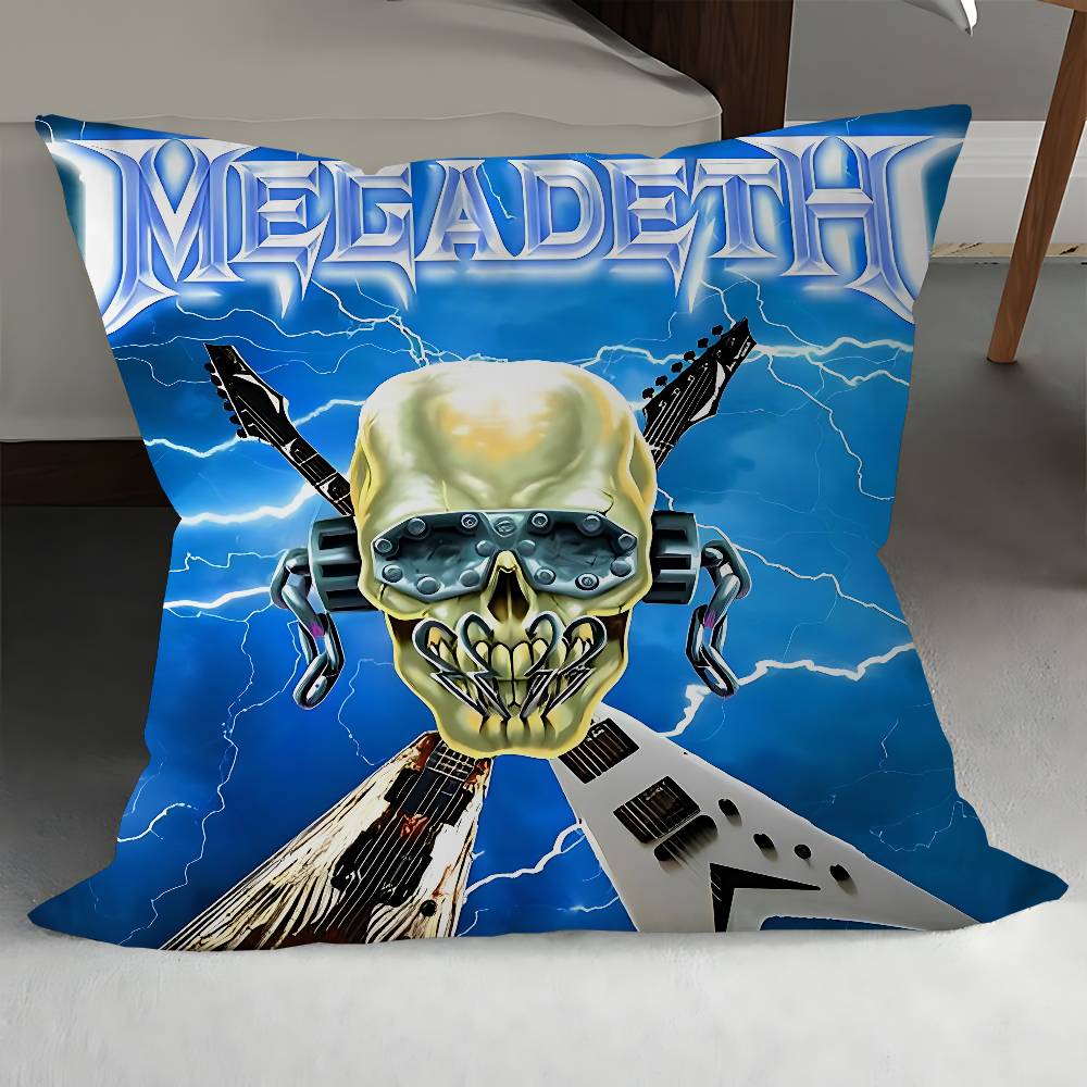 

Music M-Megadeth LOGO Pillow Cushion Cover Pillowcase Living Room Sofa Home Decor Customized 12x12Inch