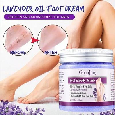 Levandulová sprchová sůl Tělové mytí Exfolianty Koupelové soli Peelingy Lázeňské produkty Sůl Pedikúra Lázeňská sůl do koupele nohou