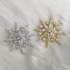 Elegant Snowflake Brooch, Exquisite Diamond-encrusted Octagonal Flower Brooch, Fashionable Anti-glare Pin