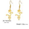 Skyrim Unalome Lotus Flower Dangle Earrings Stainless Steel Yoga Buddhism Pendant Drop Earring Spiritual Jewelry Gift for Women