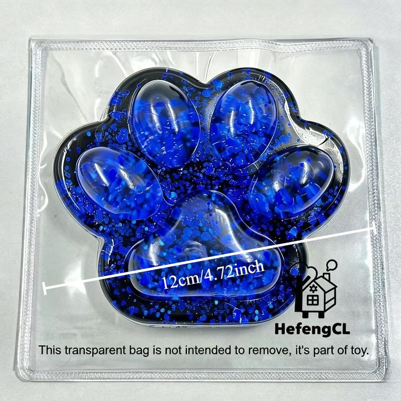 Zwart Blauw Glitter Kattenpoot Squishy Zacht TPR Knijpspeelgoed Stressverlichting Fidget Speelgoed Transparante Dierlijke Poot Sensorisch Cadeau