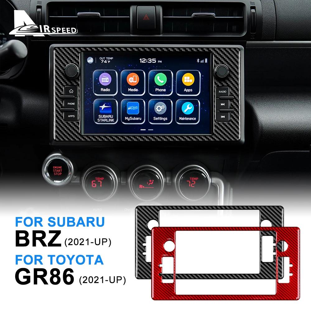 For Subaru BRZ Toyota GR86 2021 2022 2023 2024 Real Soft Carbon Fiber Sticker Navigation Panel Cover Interior Trim Accessories