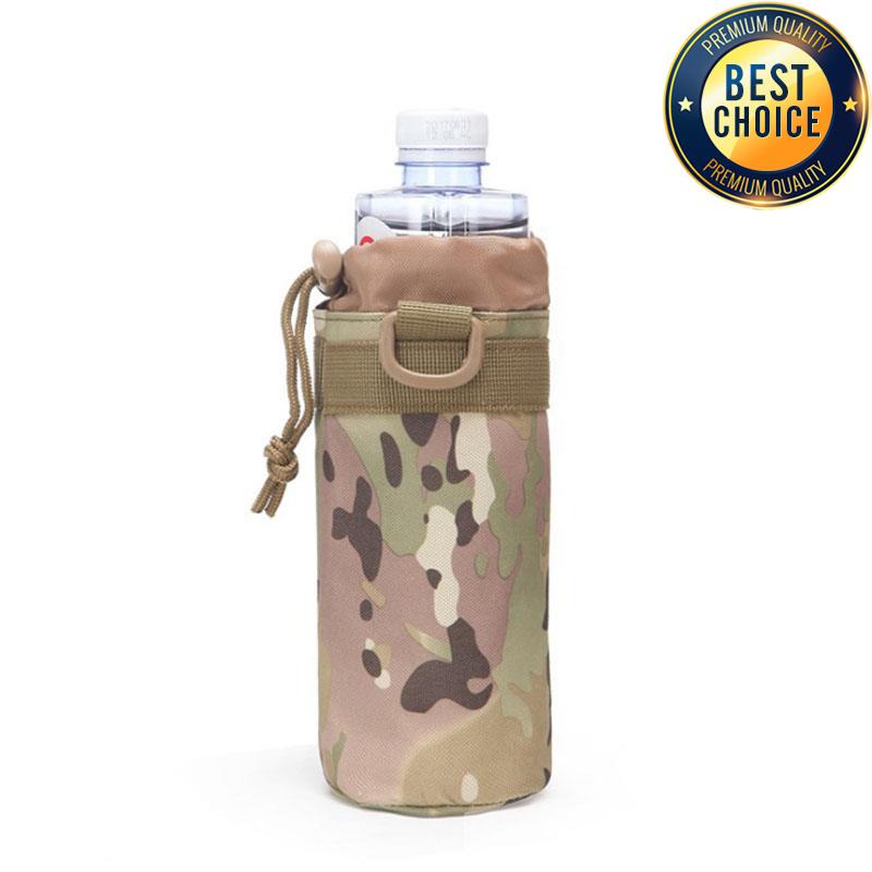 Hunting Water Bottle Pouch Outdoor Molle Kettle Pouch Holder Camping Hiking Cycling Bottle Bag Drawstring Multifunction Bottle P