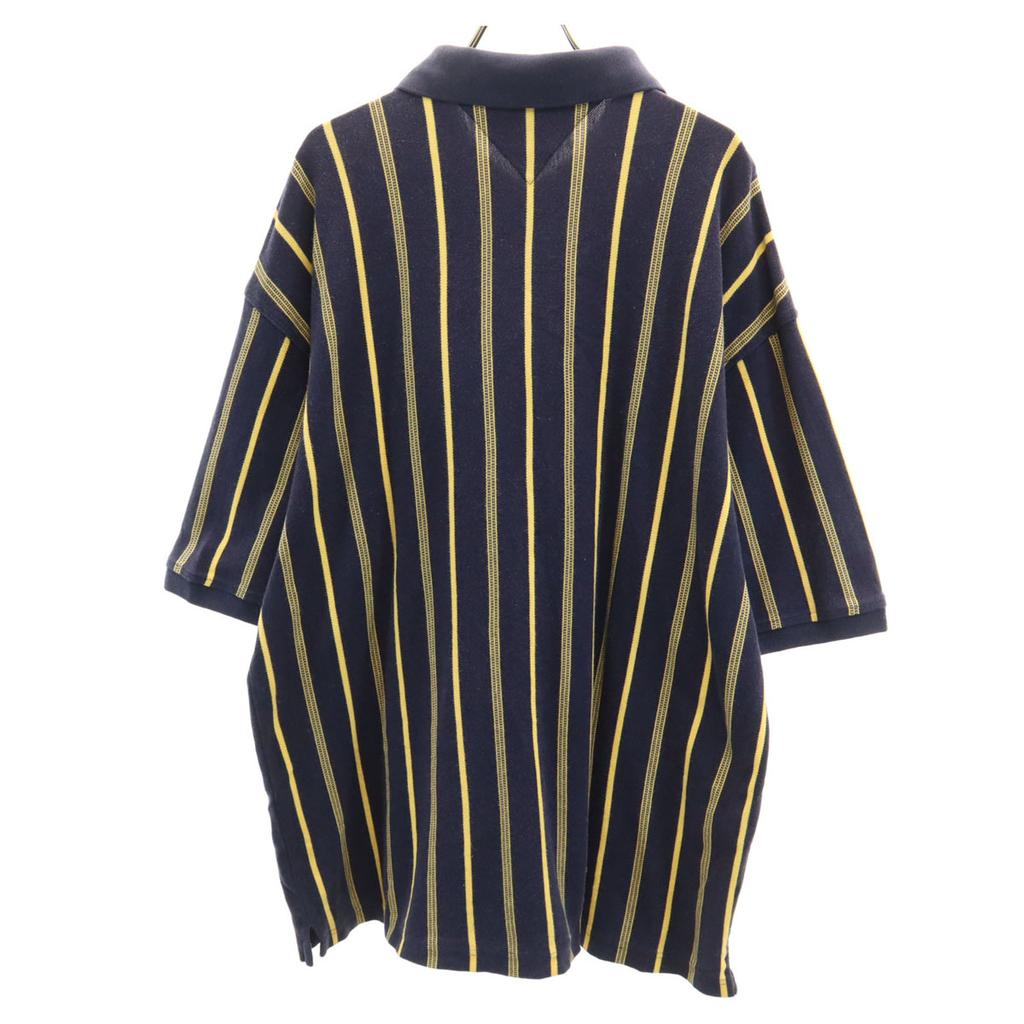 Tommy Hilfiger 90s Old Flag Tag Striped Pattern Short Sleeve Polo Shirt Men's Used