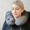 Washable Press Type Inflatable Travel Pillow Detachable Neck Support Pillow  Business Trip