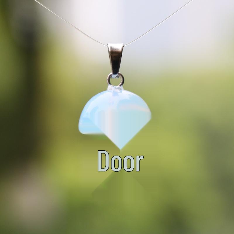 2cm Natural Crystal Jade & Pink Tiger Eye Mushroom Necklace Pendant