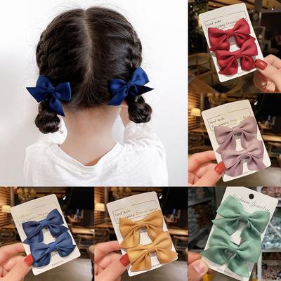 2Pcs Gifts Hair Accessories Little Girl Baby Hairpins Bowknot Barrettes Bow Headgear Kids Hair Clips