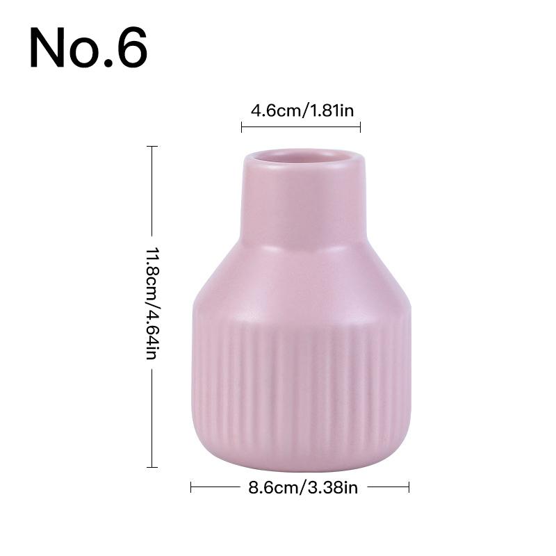 Einfache bunte Vase Keramik Hydrokulturvase Kunst Blumenarrangement Kreative Heimdekoration Desktop-Ornamente Pflanztopf