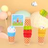 Wooden Ice Cream Shop Pretend Play & Cash Register Toy for Kids