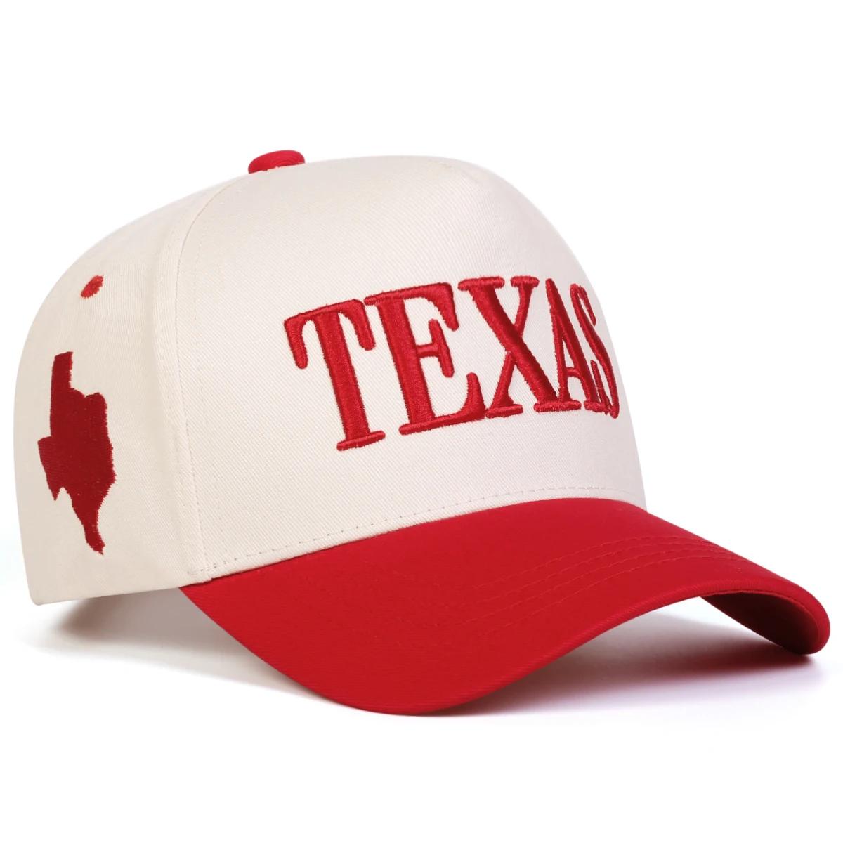 

Унисекс Бейсболки с вышивкой букв TEXAS Весна Осень Уличные Регулируемые Повседневные Кепки Шляпа от солнца Спортивная Кепка красный