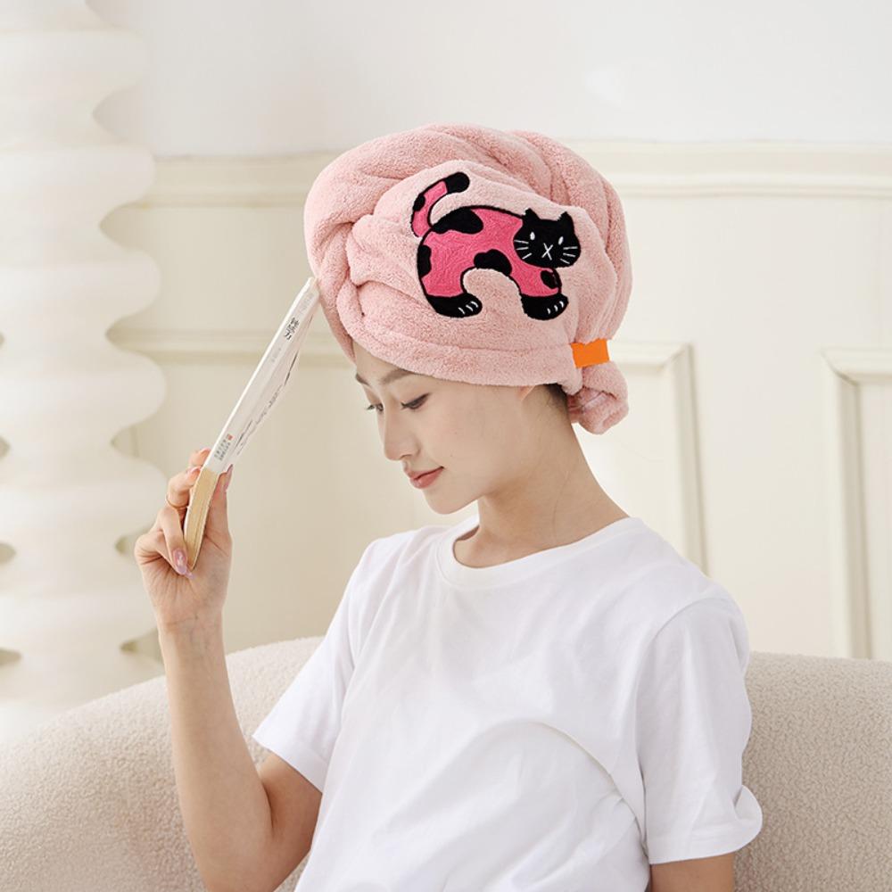 Coral Velvet Bath Hats Quick Drying Quick Drying Cap Comfortable Dry Hair Cap Hair Care