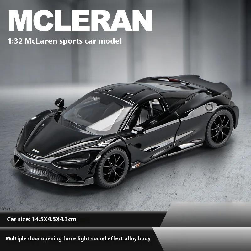 1/32 Scale Mclaren 765LT Supercar Series Metal Alloy Diecast Model Car Library Bookcase Decoration Gifts for Friend Collection Hobby