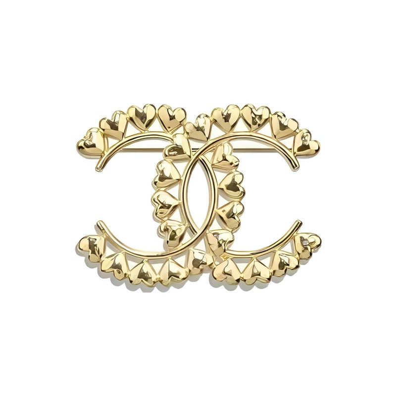

CHANEL [23 Spring and Summer New Products] Classic Double C Love Decoration Metal Brooch Women s Style золотий