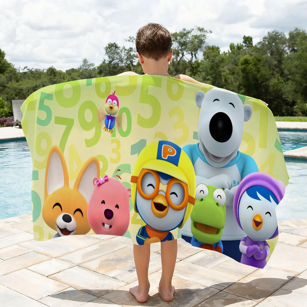 Cartoon P-PororoS-S Cute Towel Shower Sauna Travel Spa Quick Dry Gym Accessories Soft Large Beach Towels