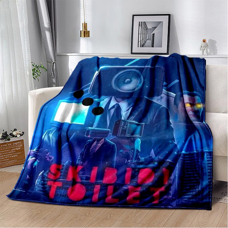 3D Skibidi Toilet Speakerman Cameraman TVman Flannel Blanket,Soft Throw Blanket for Home Bedroom Bed Sofa Travel Cover Kid Gift