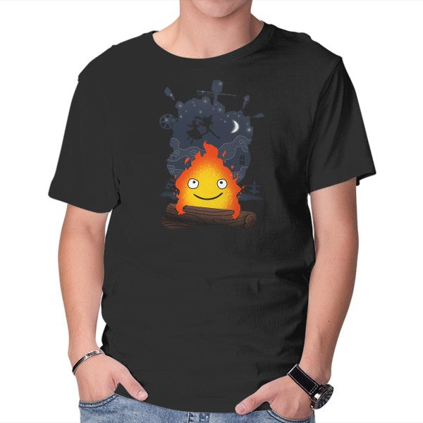 Unisex Crew Neck T-Shirt Walking Castle Graphic Short Sleeve Casual Tee XXXL