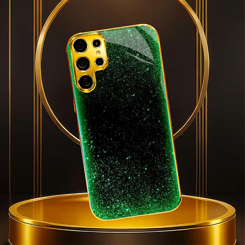 Green Gold faddish cellphone new Bestseller model PhoneCase Glass PhoneCase for Samsung Galaxy S26 S25 S24 S23 S22 FE,Ultra,Plus