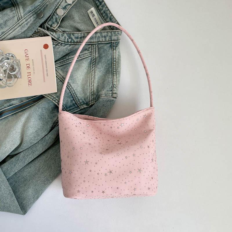 Casual Large Capacity Shoulder Bag Women S Tote Bag Summer 2026 Street Style Star Print Bucket Shape Magnetic Buckle Soft