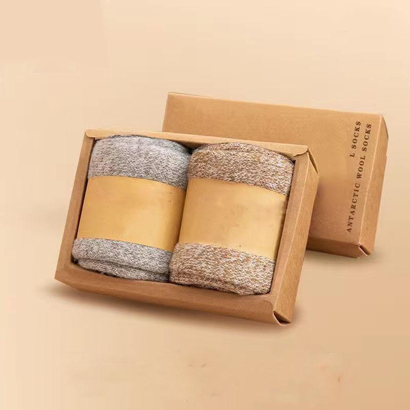 2 Paare/Herrensocken Super Dicke Wolle Hohe Qualität Merinowollsocken Business Herbst Winter Bequeme Halbhohe Socken Große Größe Herren