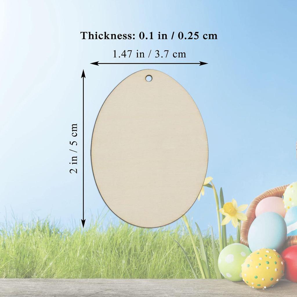 Hand-Painted Easter Egg Wood Slice Tag for DIY Crafting