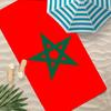 Art Morocco Map Flag Towel Polyester Beach Towel Quick Dry Sand Free Bath Towel for Summer Pool Travel Vacation