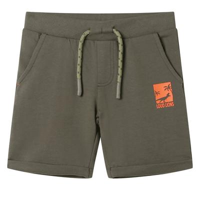 Children's Shorts with Drawstring, Dark Khaki, 128