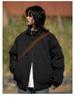 Unisex Trendy Japanese-Style Stand Collar Padded Jacket – Loose Fit Cotton Outerwear