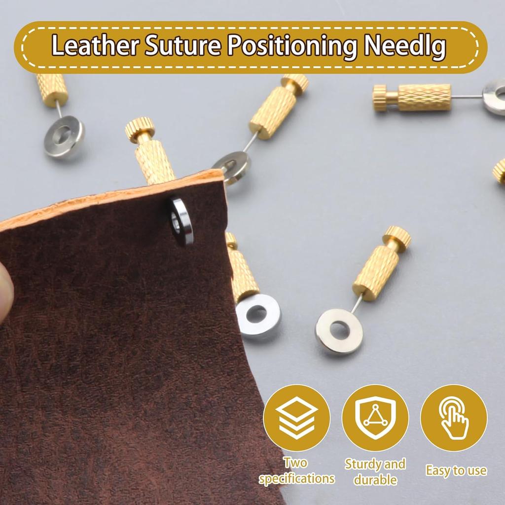 YUSBUTON Leathercraft Suture Positioning Needles - 12Pcs DIY Leather Locking Pins for Fixing Sutures, Seam Pinning, and Precise Stitching.…