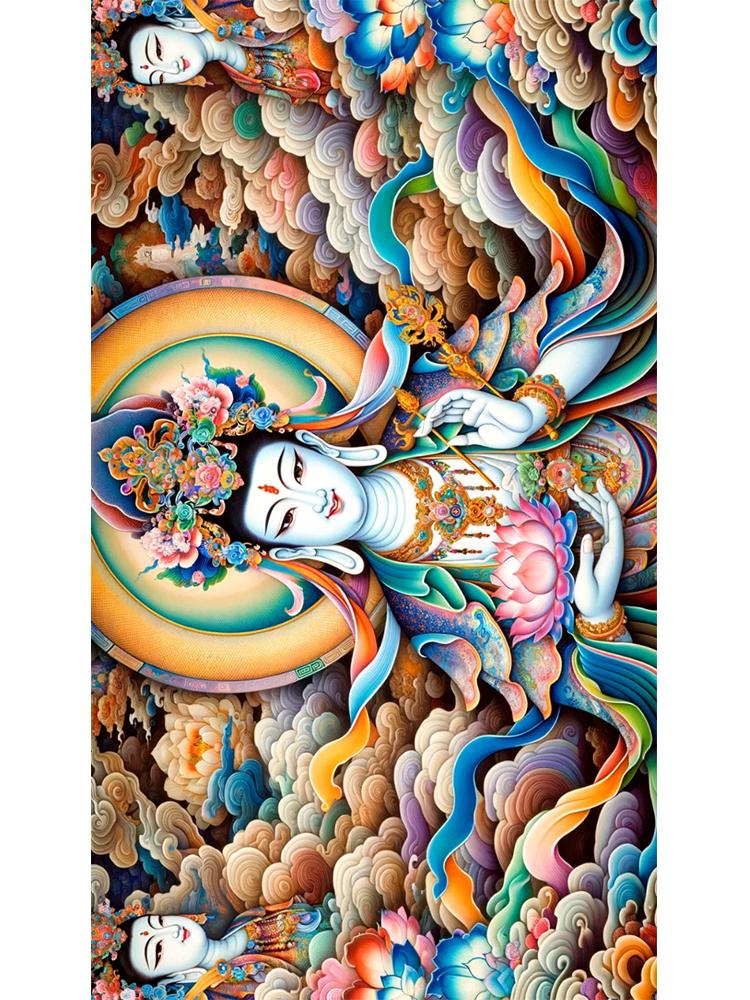 

Богиня Сицзан Будда Полный Алмазный Сделай Сам Алмазная Картина Крест Инкрустированный Авалокитешвара 5D Вышивка Стены и Украшения Дома Full Round 20x40CM