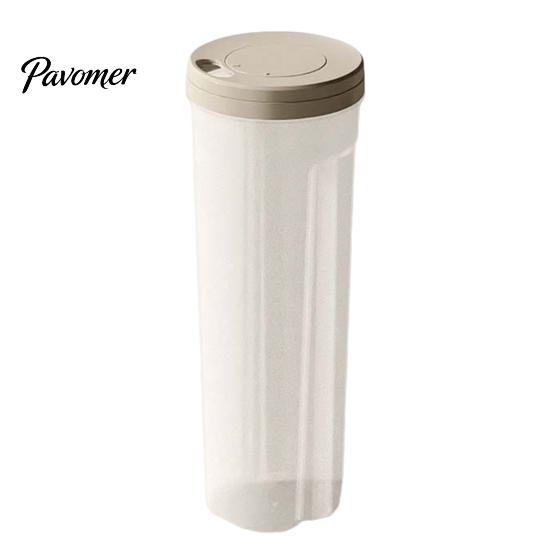 Moisture Proof Food Jar Airtight Spaghetti Storage Container, Clear PP Rotate Open Noodle Organizer, Kitchen Pantry Preservation Bin for Dry