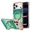 360 rotating bracket is suitable for Apple 17promax Kevlar water sticker mobile phone case iPhone16 electroplating case