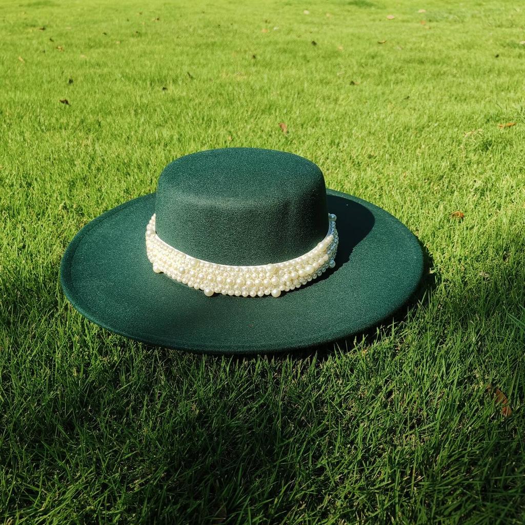 Flat Top French Fedora Classic Men's and Women's Jazz Hat Panama Hat Church Hat Chapeau Femme Hats for Woman