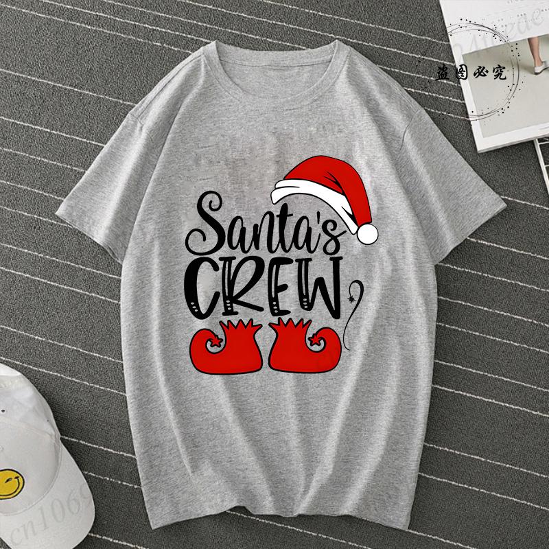 Santas Crew Shirt for Women Unisex Christmas Tshirts Santa Crew Family Outfit Christmas Tee Shirts Family Party Tshirts Tops