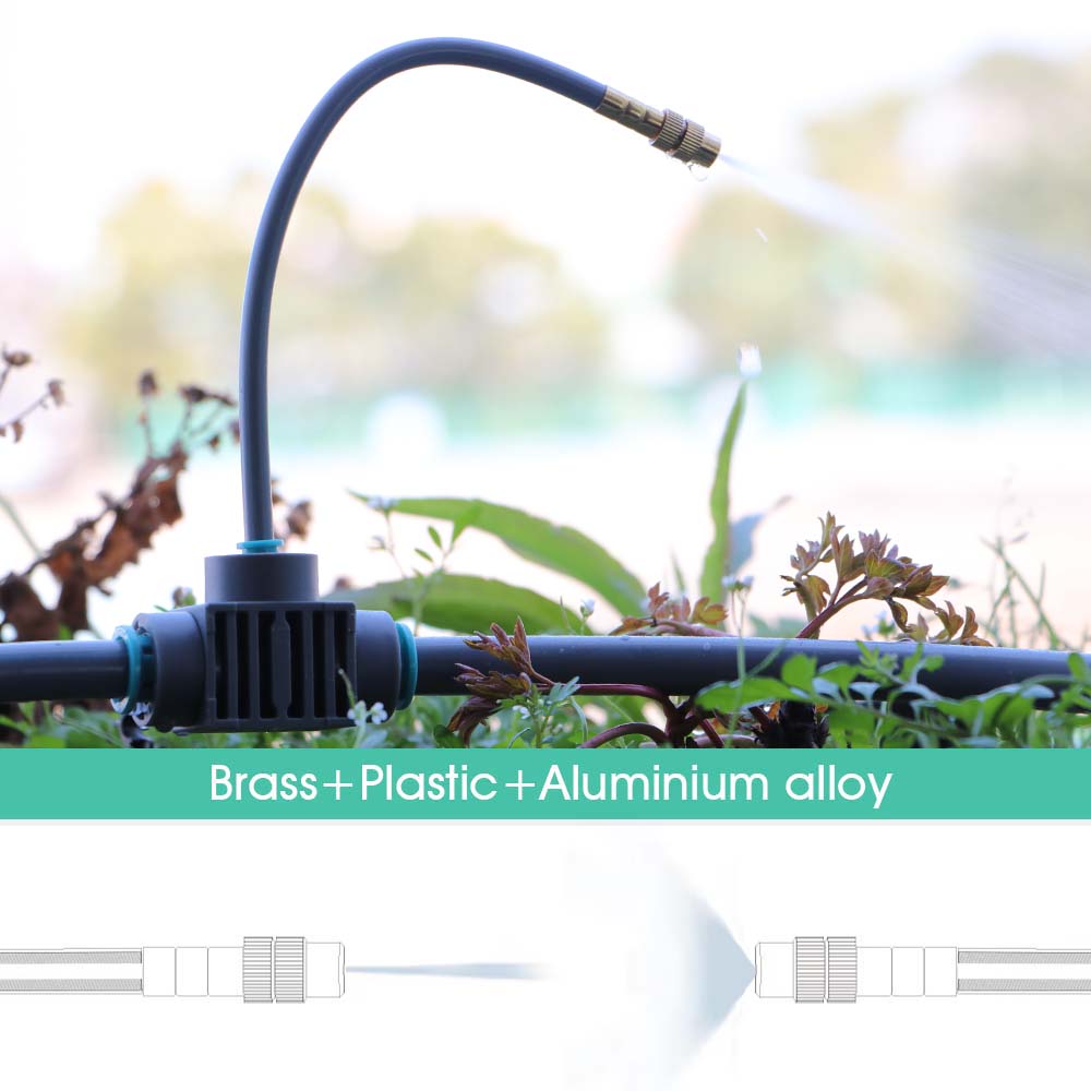 30-10m 1/4" Hose Garden WIFI Smart Timer Automatic Irrigation Cooling System Kit Flexible Bending Adjustable Brass Spray Nozzle