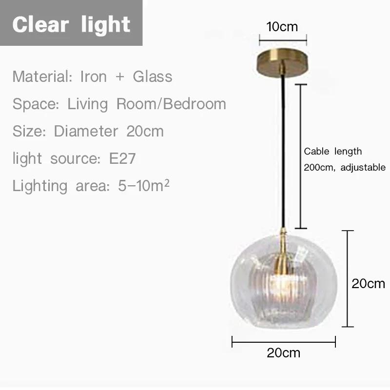 Modern Minimalist Jellyfish Glass Pendant Light Living Room Dining Room Kitchen Bedside Hanging Chandeliers Lighting Fixtures