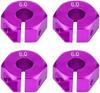 4Pcs 12mm Hex Wheel Hub Adapters – Universal for 1/10 RC Cars HSP Sakura – 6mm Height, Purple