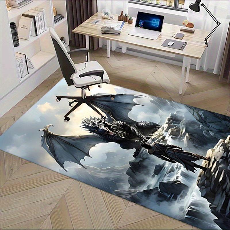 Office Carpet - Fantasy Dragon and Warrior Pattern Carpet, Used To Protect Sofas and Chairsc111