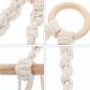 1pcWooden Stick Cotton Rope Paper Towel Holder Bedroom Bathroom Wall-Mounted Towel Rack Woven Style Homestay Decoration Hanging
