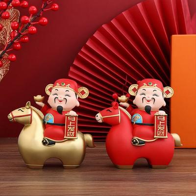 New Chinese Style Horse Figurines Lucky Treasure Decorative Ornament Year of The Horse Wealth Symbol Horse Year Design