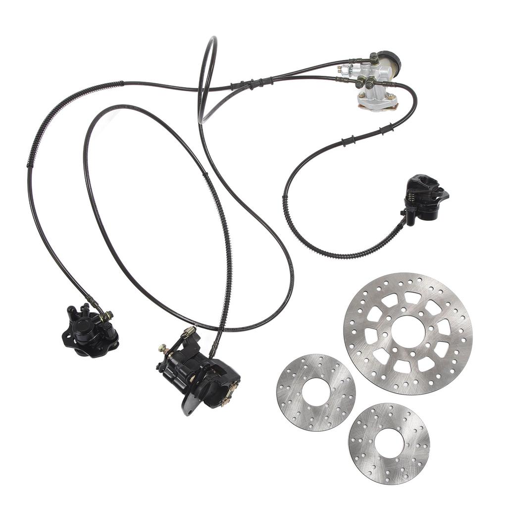 Brake Master Cylinder Kit Hydraulic Disc Brake Set with 3 Brake Discs for 150CC Go Kart ATV